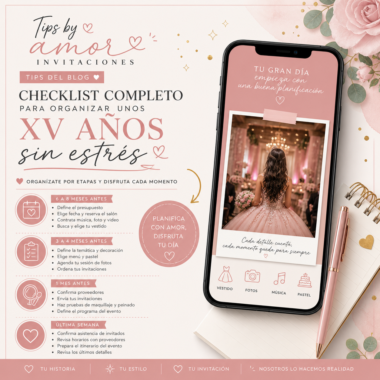 Checklist completo para organizar unos XV años sin estrés